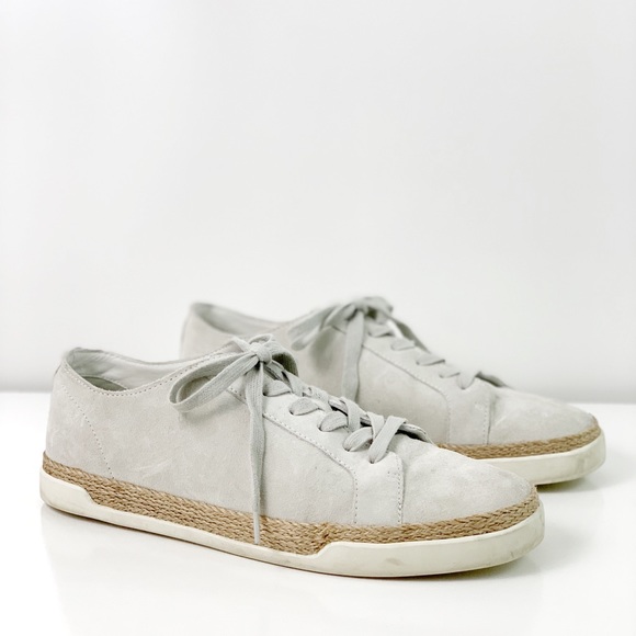 Vince Jadon Espadrille Sneaker Size 9 Gray Suede Jute - Picture 4 of 11